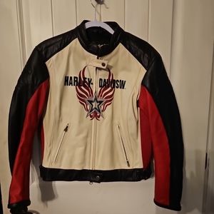 EuC Harley Davidson Large racing leather jacket